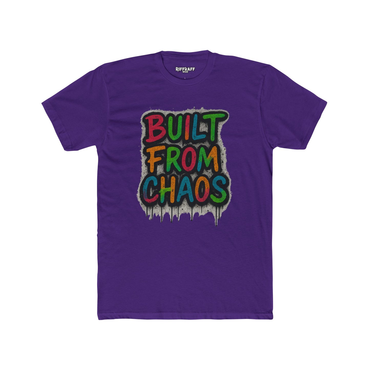 Unisex Cotton Crew Tee - Built From Chaos Graphic T-Shirt - Riff Raff Wear