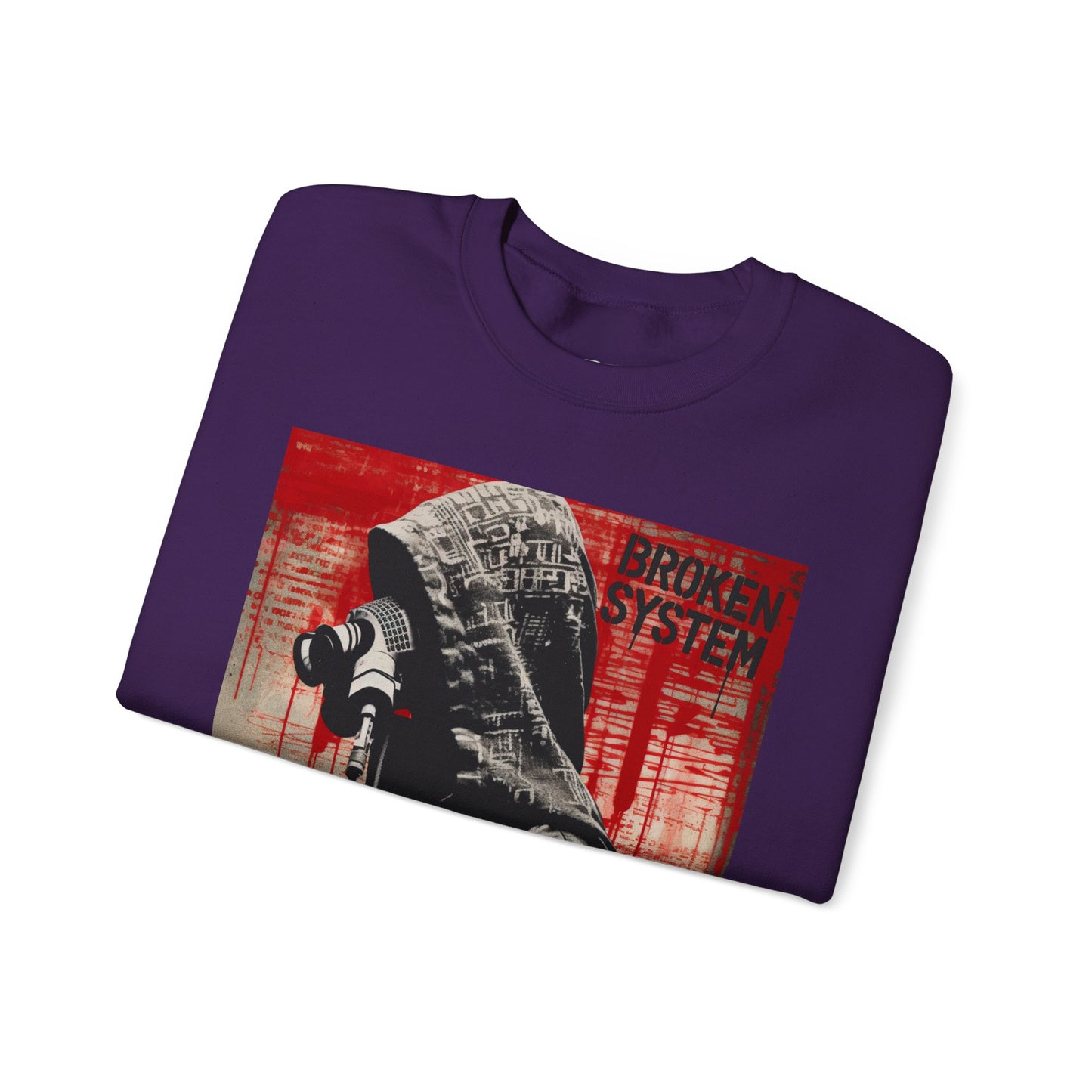 Unisex Heavy Blend™ Crewneck Sweatshirt - 'Broken System' Graphic Design - Riff Raff Wear