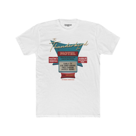 Retro Thunderbird Motel Tee - Unisex Cotton Crew Shirt with Fun Check-in Quote - Riff Raff Wear Underground