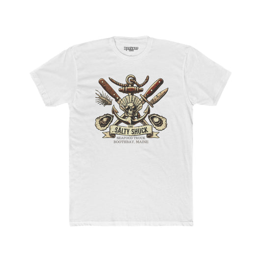 Salty Shuck Seafood Truck Crew Tee | Vintage Inspired Unisex Cotton T-Shirt - Riff Raff Underground