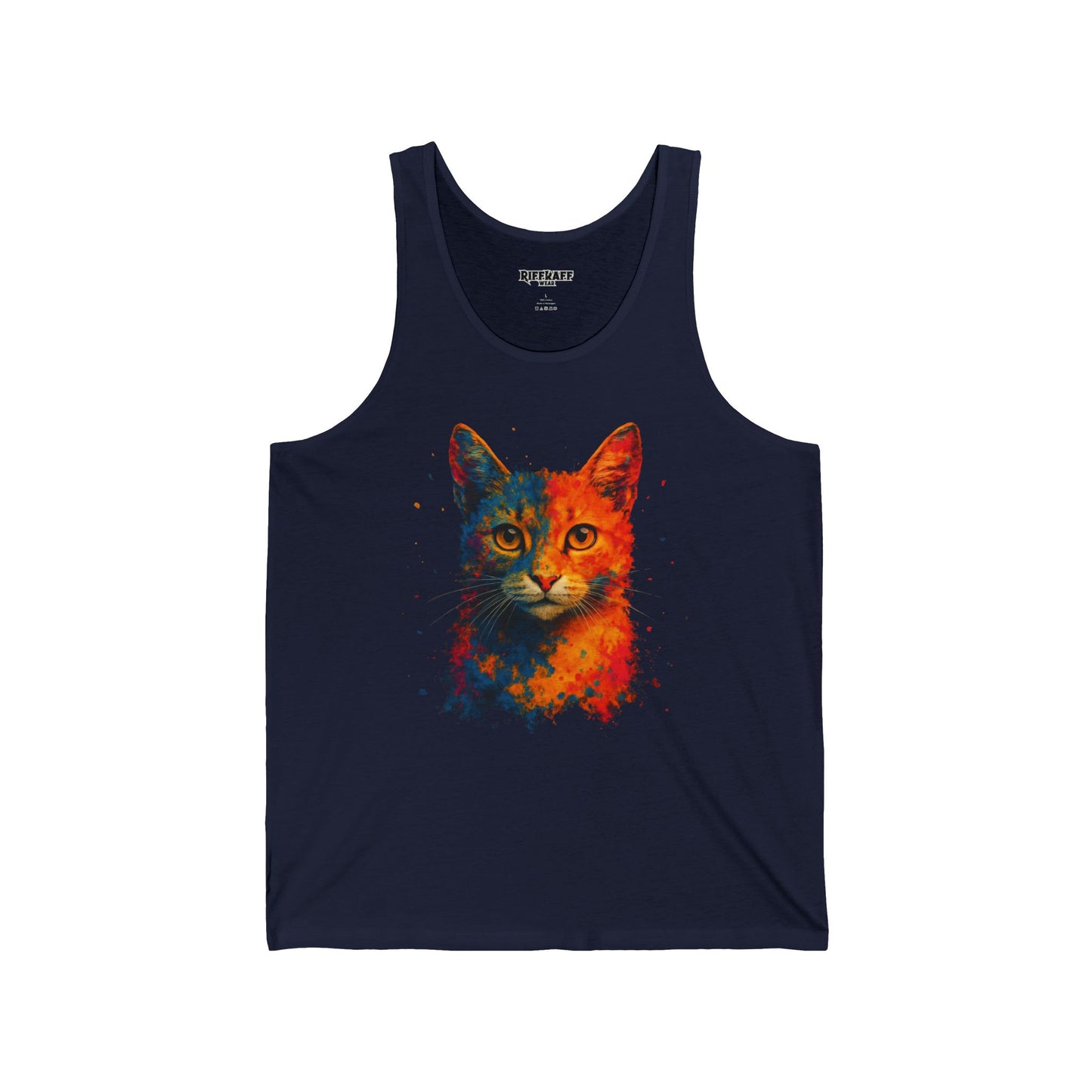 Colorful Cat Unisex Jersey Tank - Vibrant Graphic Tee for Animal Lovers - Riff Raff Wear