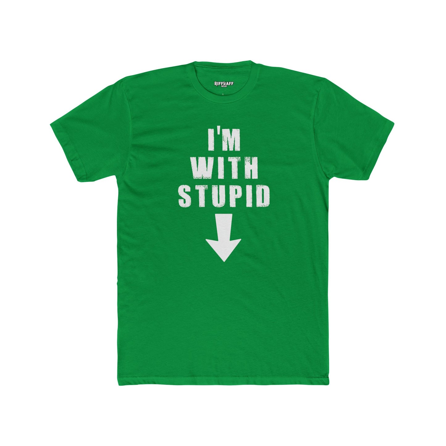Funny Unisex Cotton Crew Tee - "I'm With Stupid" Graphic T-Shirt - Riff Raff Wear