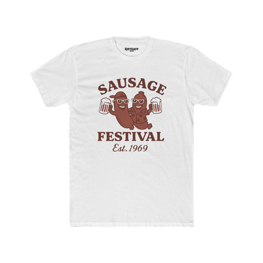 Sausage Festival Unisex Cotton Crew Tee | Fun & Festive Shirt for Food Lovers - Riff Raff Wear