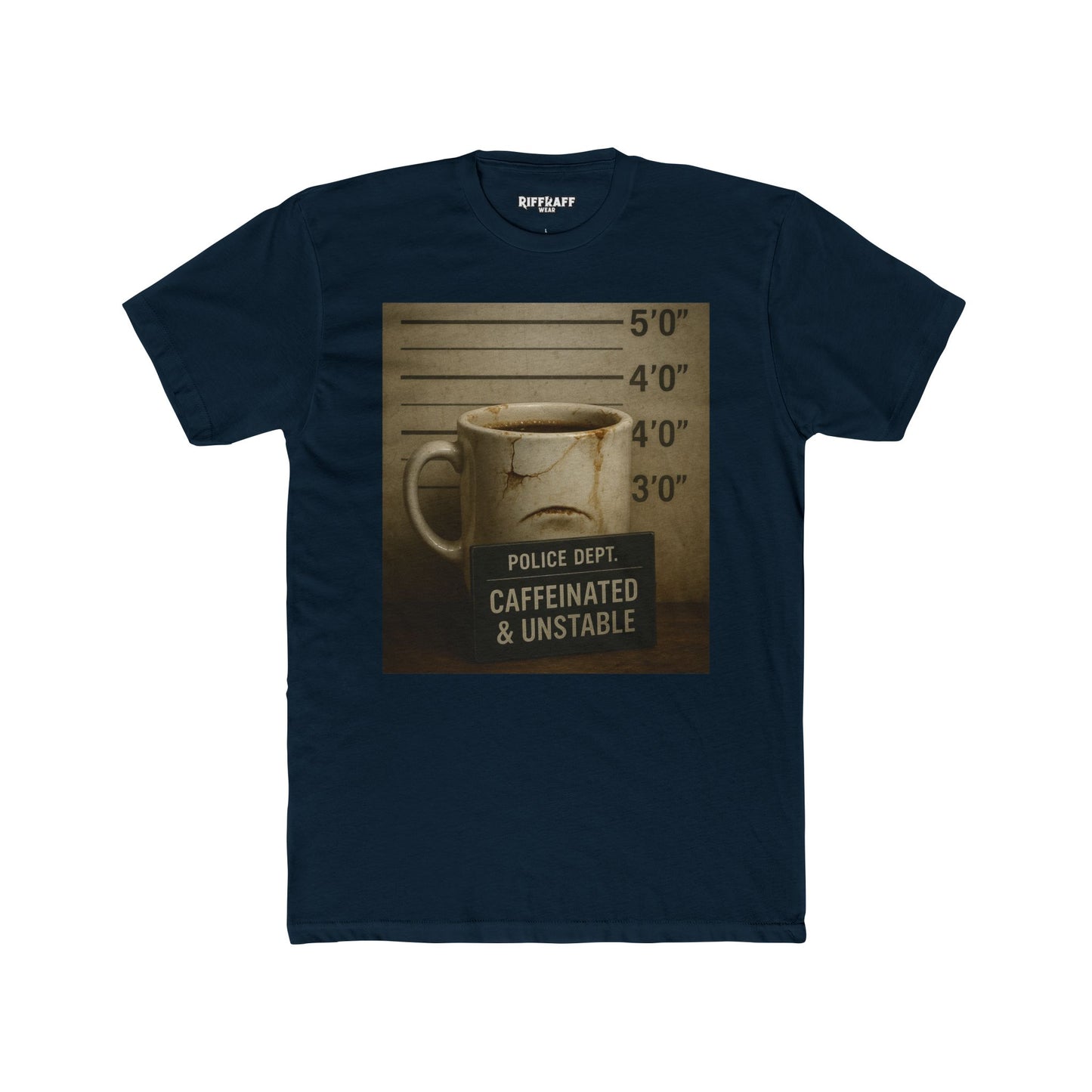 Caffeinated & Unstable Unisex Cotton Crew Tee - Perfect Gift for Coffee Lovers - Riff Raff Wear