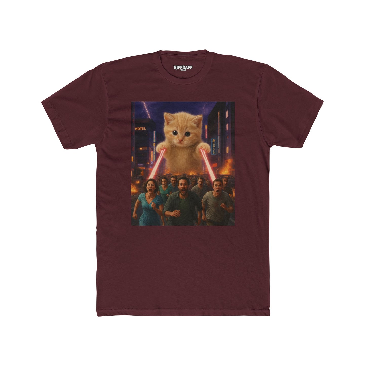 Funny Cat Hero Unisex Cotton Crew Tee - Perfect for Casual Wear - Riff Raff Wear