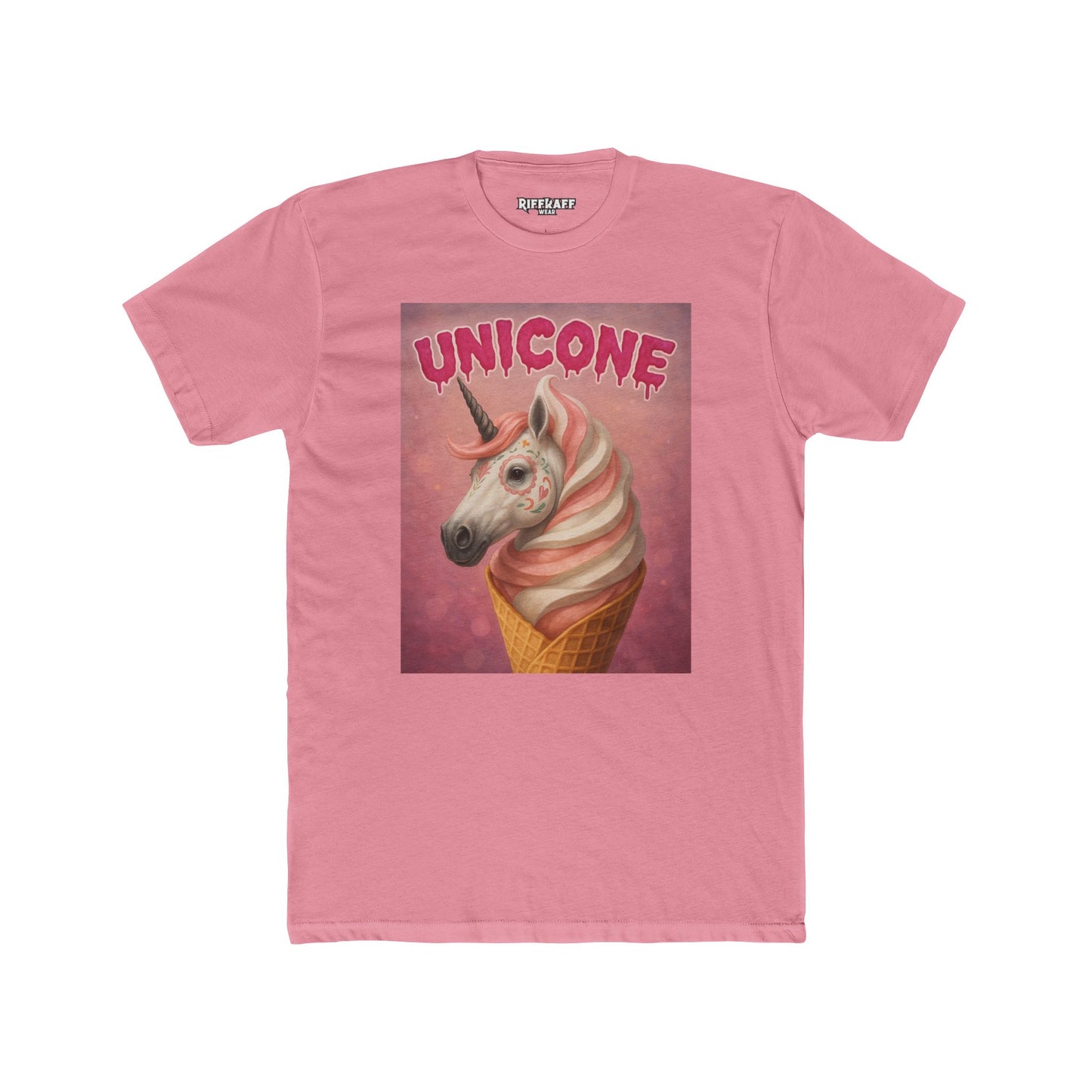 Whimsical Unicone Crew Tee - Fun Unicorn Ice Cream Graphic T-Shirt - Riff Raff Wear
