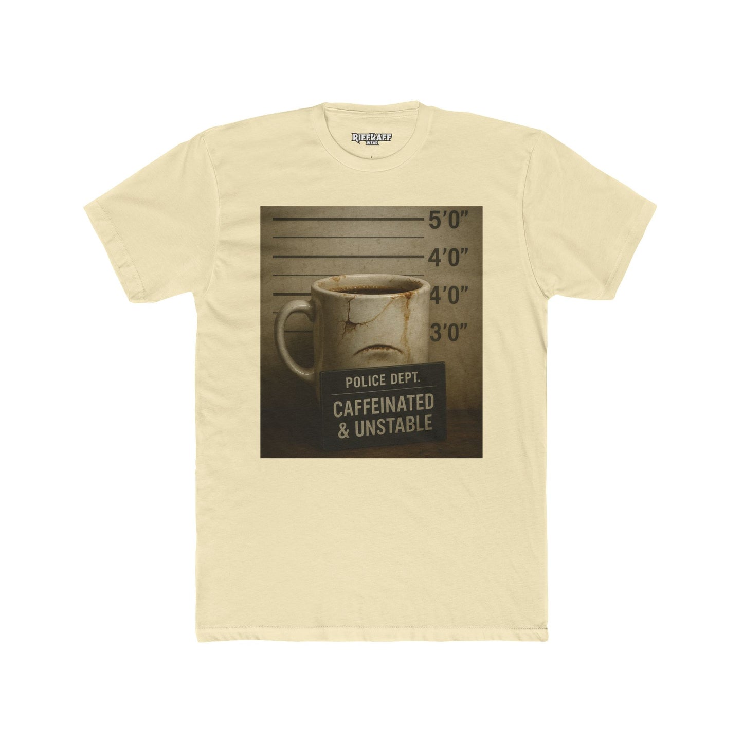 Caffeinated & Unstable Unisex Cotton Crew Tee - Perfect Gift for Coffee Lovers - Riff Raff Wear