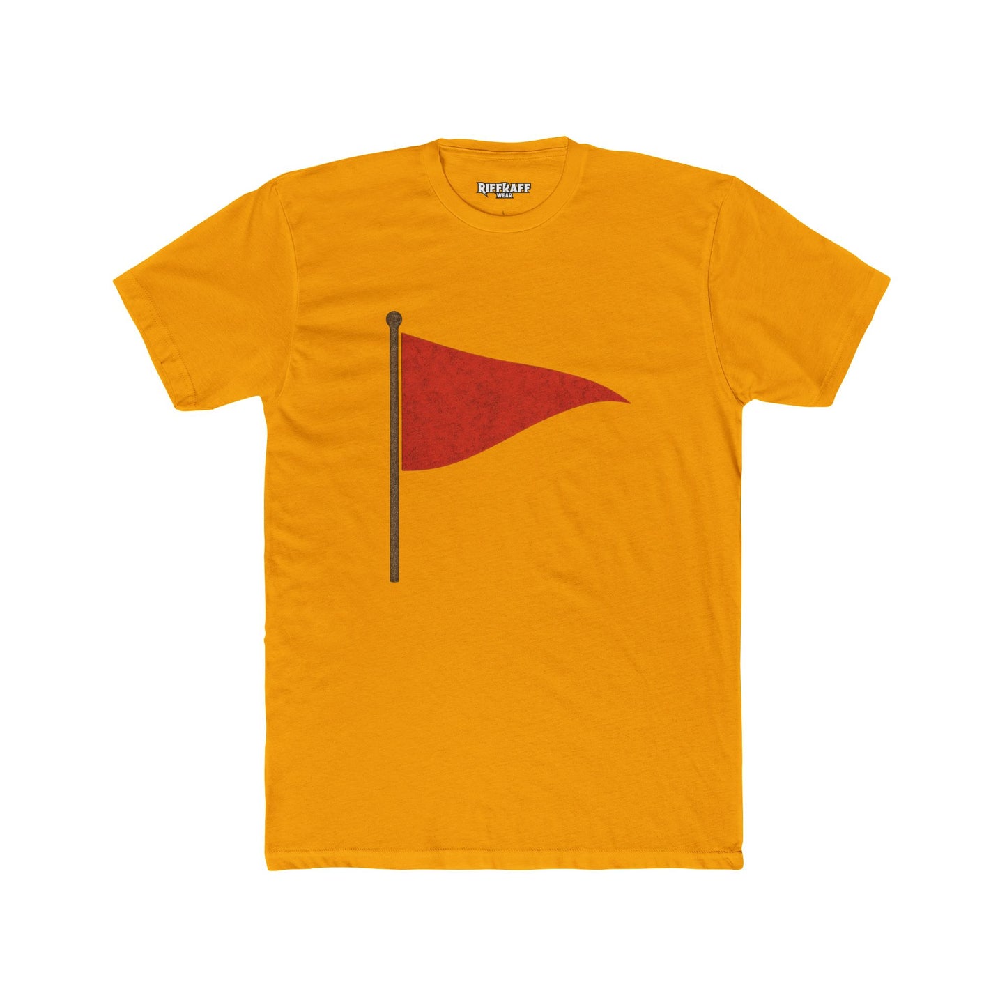 Unisex Cotton Crew Tee with Red Flag Design - Casual Wear for Trendsetters - Riff Raff Wear