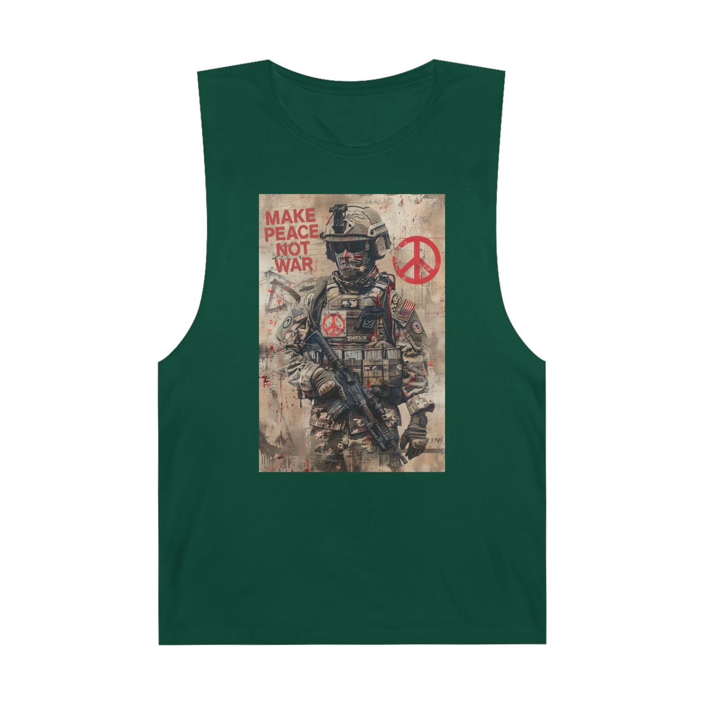 Make Peace Not War Unisex Tank Top - Casual Military-Inspired Tee - Riff Raff Wear
