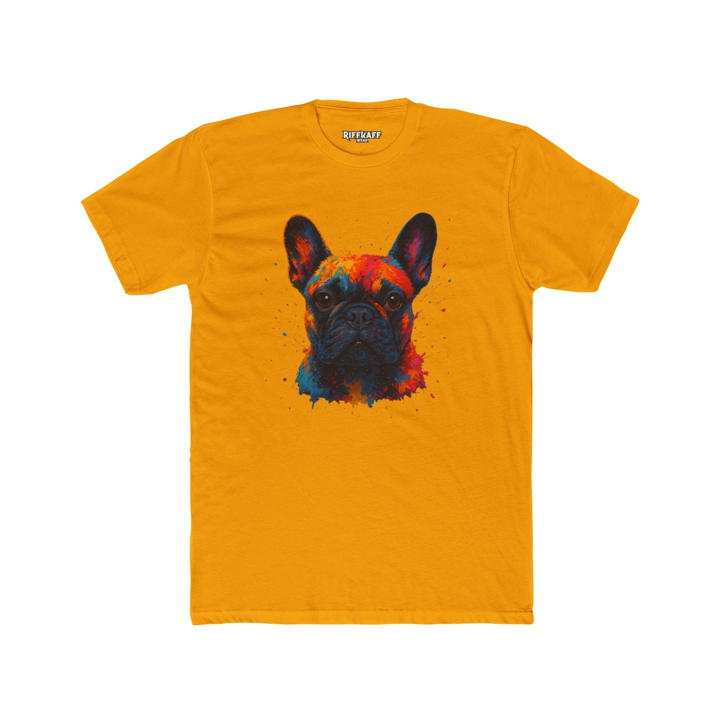 Colorful French Bulldog Unisex Cotton Crew Tee - Riff Raff Wear