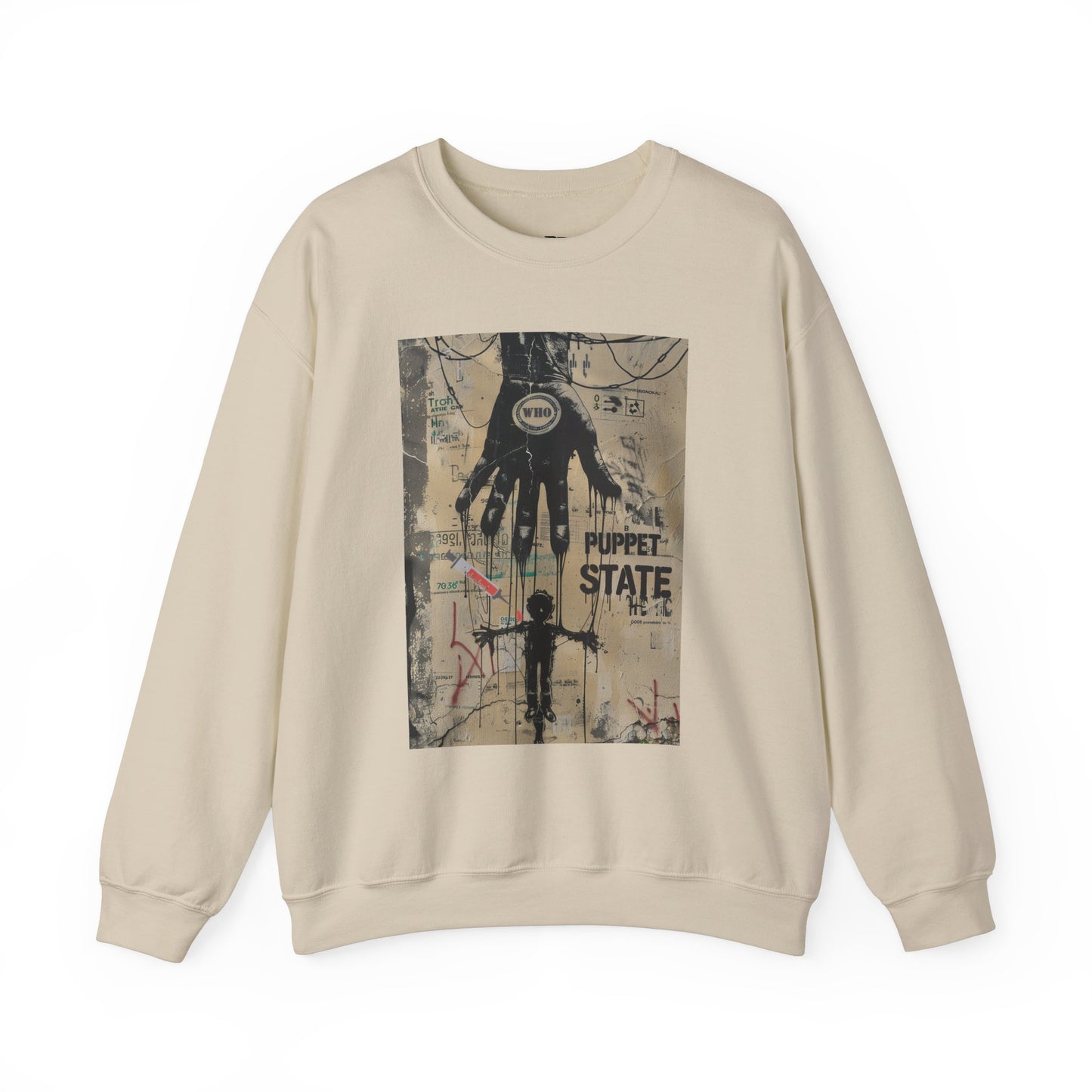 Artistic Puppet State Sweatshirt - Unisex Crewneck for Creative Souls - Riff Raff Wear