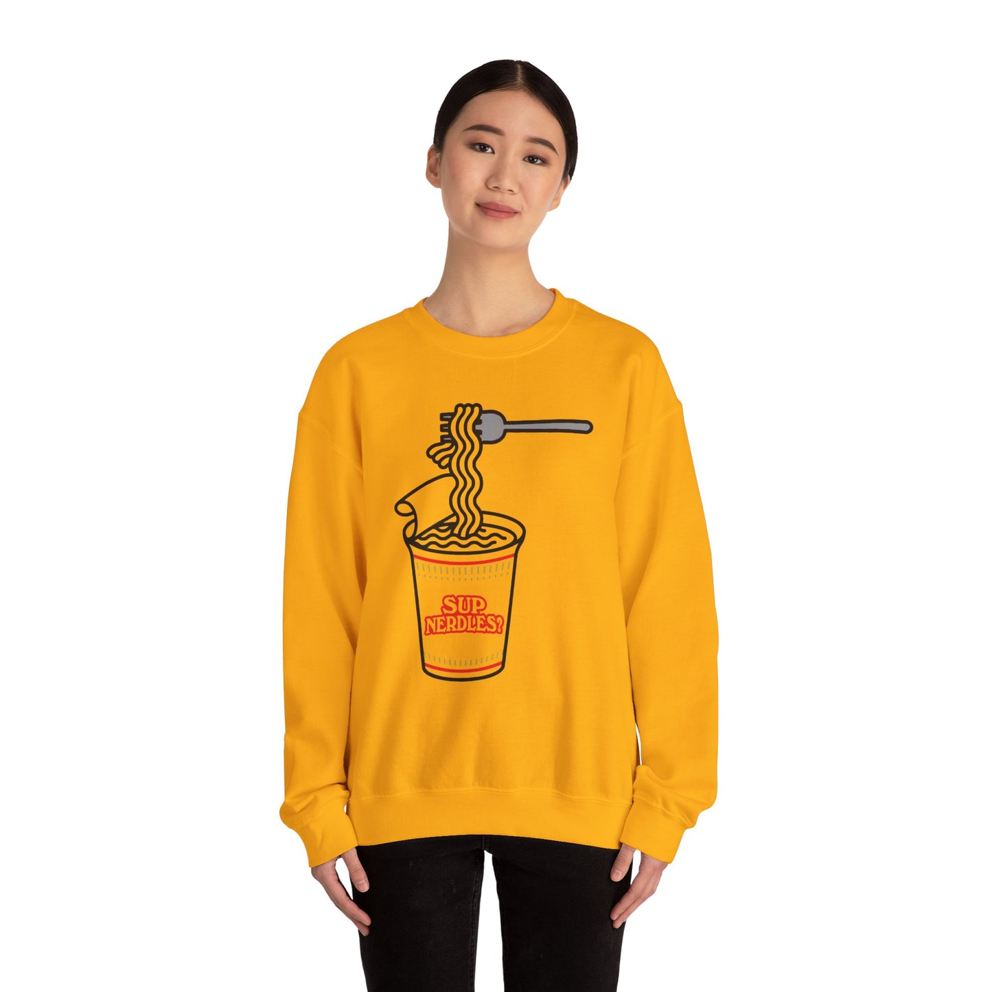 Parody Logo Series - Sup Nerdles? Instant Noodles Sweatshirt - Unisex Heavy Blend™ Crewneck - Riff Raff Wear