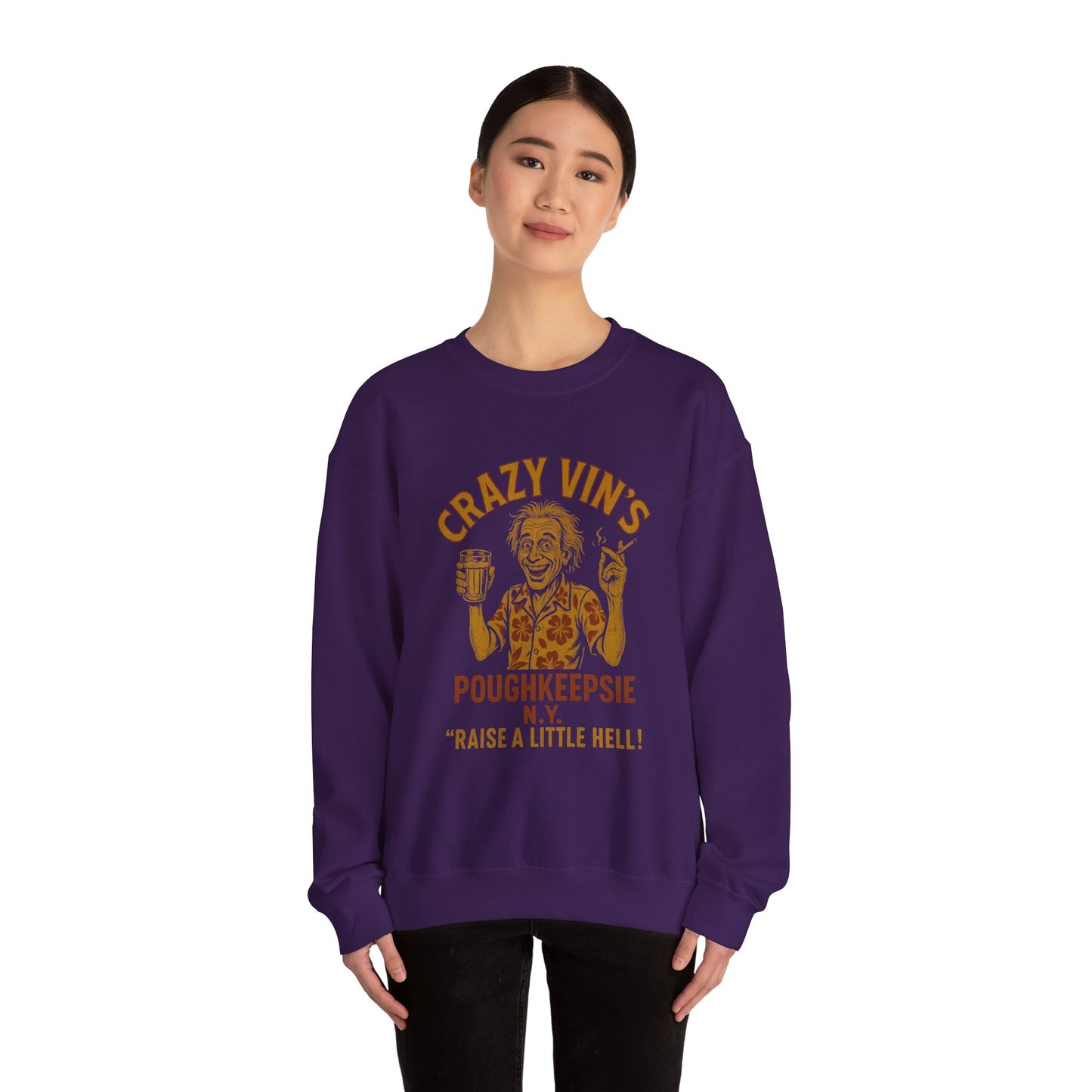 Crazy Vin's Poughkeepsie Unisex Crewneck Sweatshirt - Raise A Little Hell - Riff Raff Underground