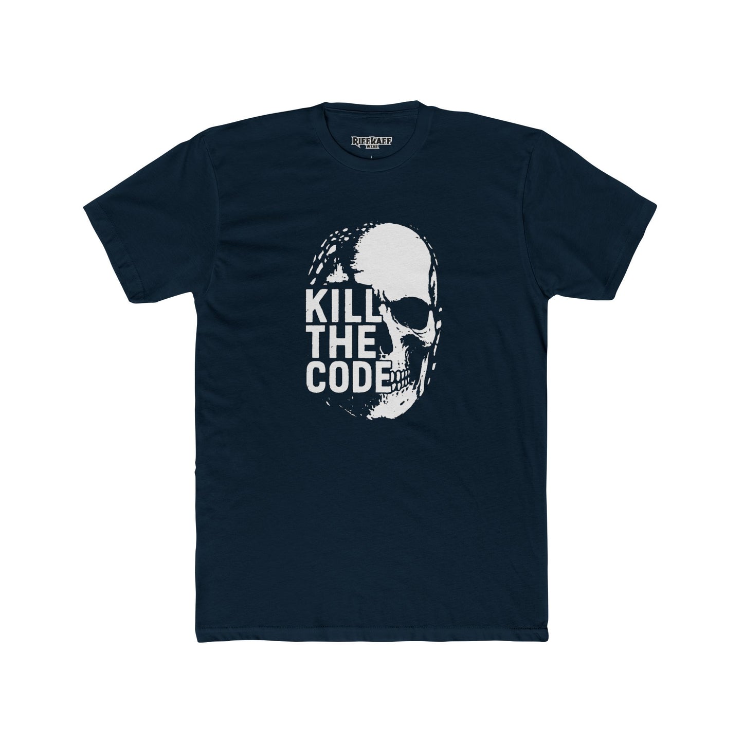 Unisex Cotton Crew Tee - 'Kill The Code' Skull Graphic Shirt for Bold Statement Wear - Riff Raff Wear