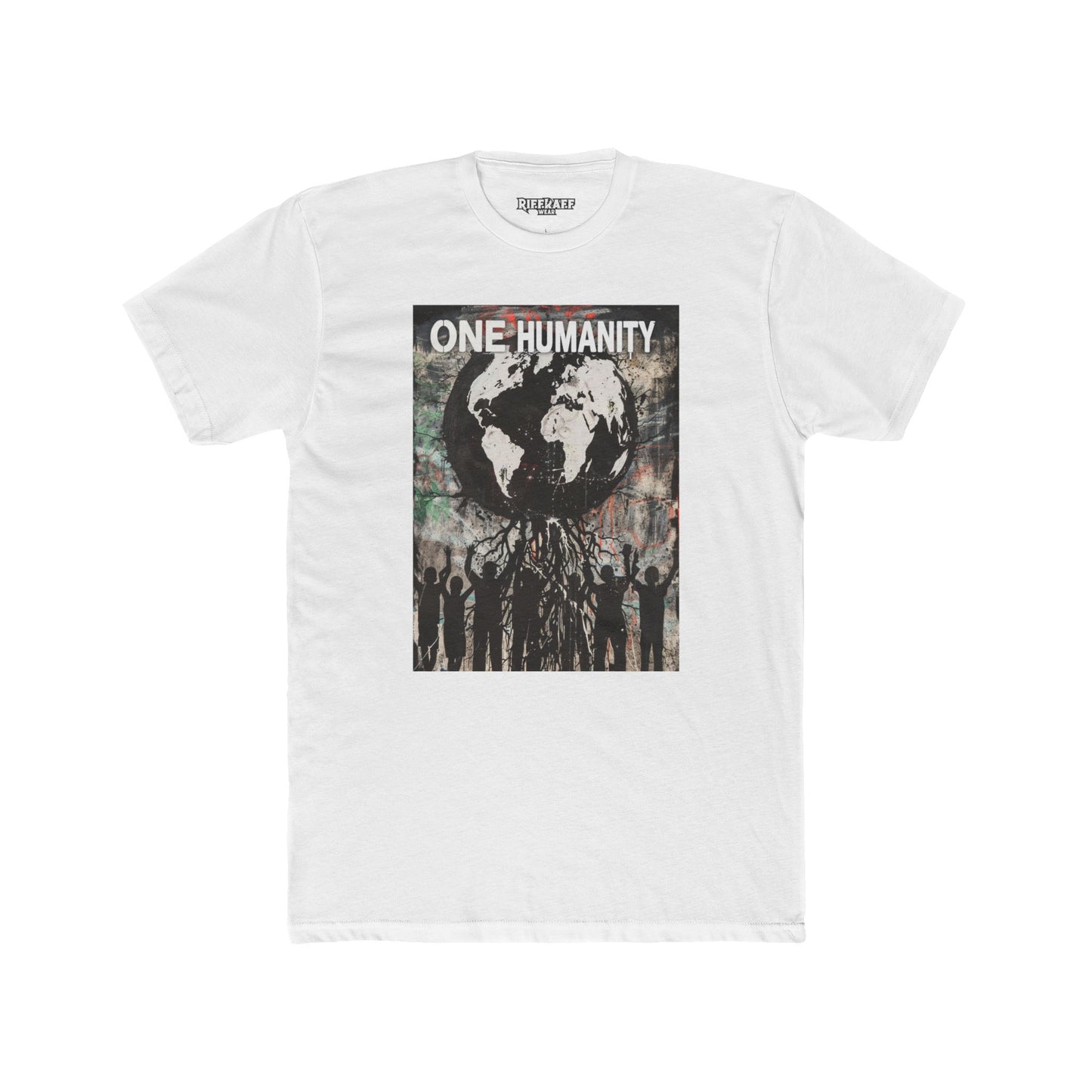 One Humanity Unisex Cotton Crew Tee - Political Art - Riff Raff Wear