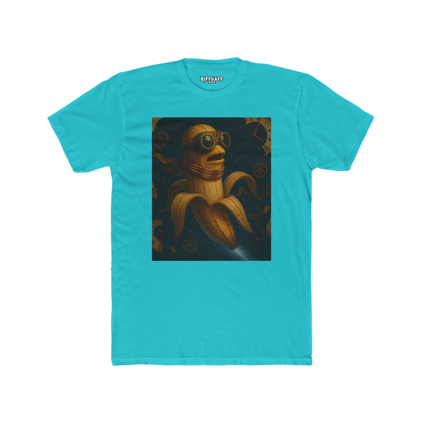 Whimsical Banana Time Traveler Unisex Cotton Crew Tee – Fun & Unique Graphic T-Shirt - Riff Raff Wear