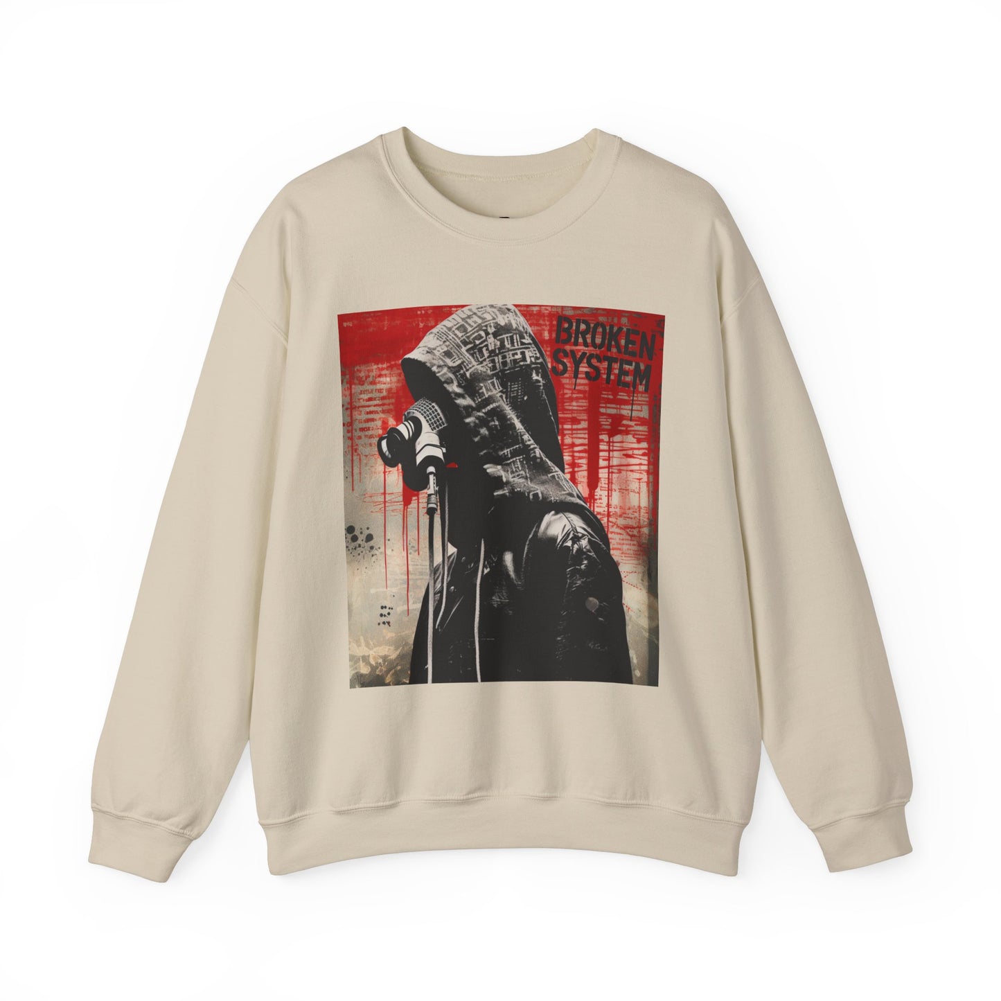 Unisex Heavy Blend™ Crewneck Sweatshirt - 'Broken System' Graphic Design - Riff Raff Wear