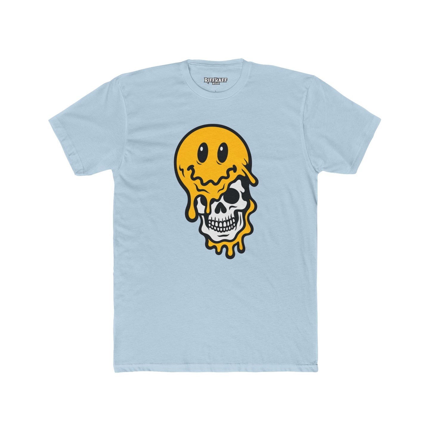 Trendy Graphic Tee: Melting Smile Skull Design - Unisex Cotton Crew Shirt, Casual Wear, Streetwear