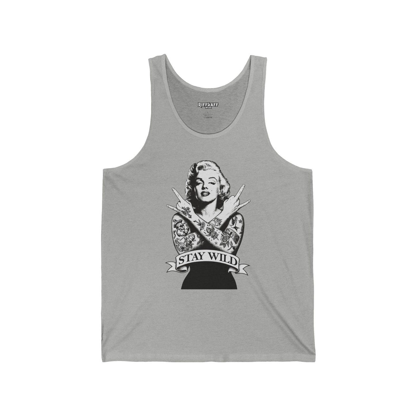 Stay Wild Unisex Jersey Tank - Vintage Inspired Tattoo Design - Riff Raff Wear
