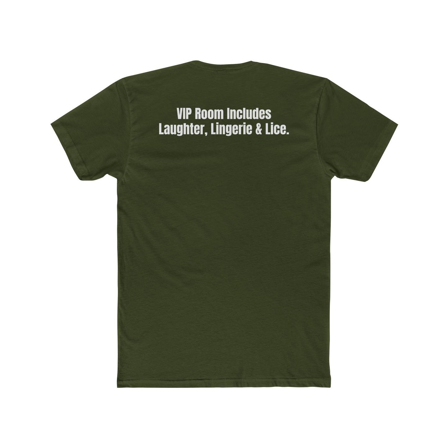 Velvet Clam Unisex Cotton Crew Tee - Funny Graphic T-Shirt with VIP Room Text - Riff Raff Underground