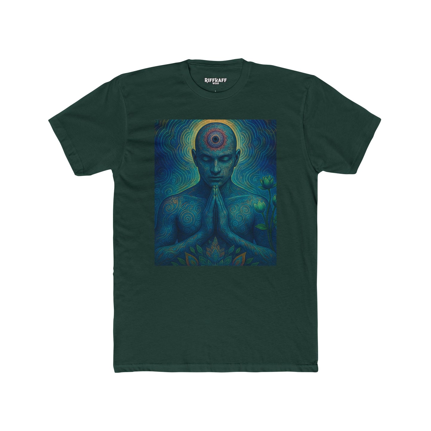 Meditative Unisex Cotton Crew Tee Zen Art Design - Riff Raff Wear
