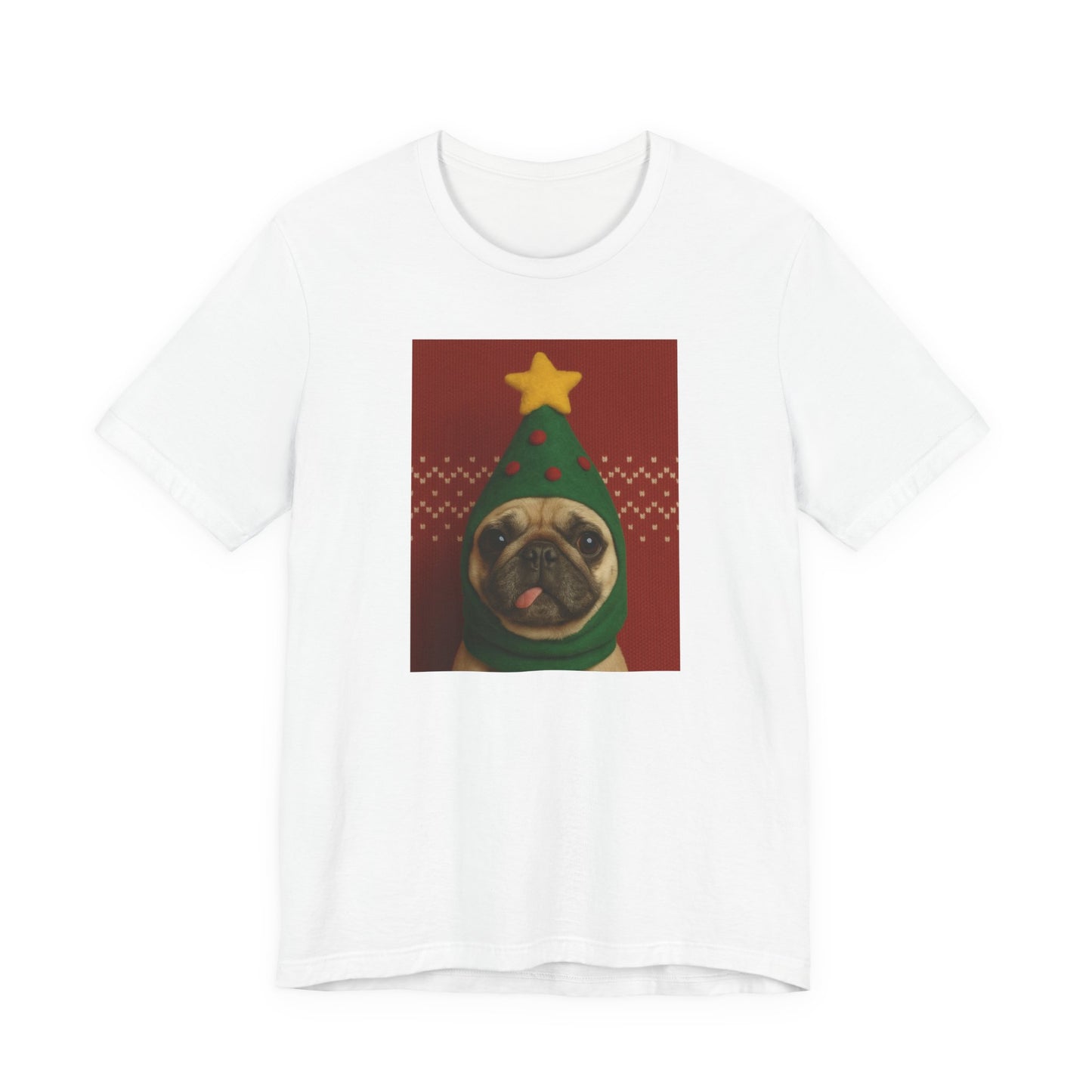 Christmas Pug Tee | Unisex Jersey Short Sleeve Tee, Fun Holiday T-Shirt, Cute Dog Shirt, Gift for Pet Lovers, Festive Apparel, Party Wear - Riff Raff Wear
