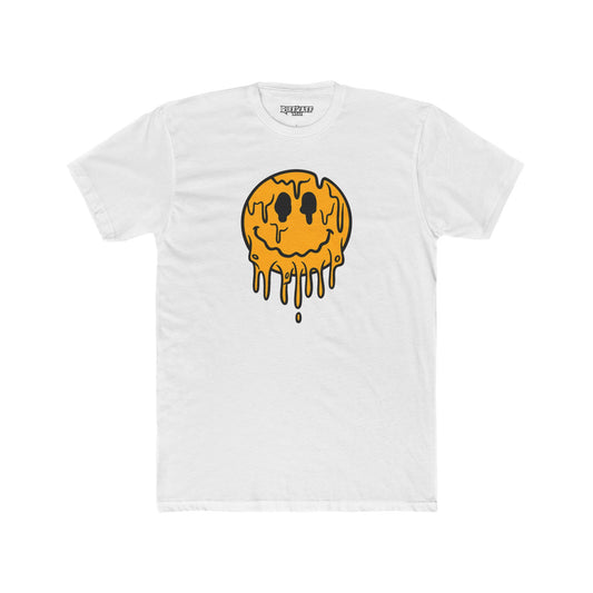 Drippy Smiley Face Tee - Unisex Cotton Crew Tee for Fun, Casual Wear, Trendy Outfit, Unique Gift, Festival Apparel, Streetwear - Riff Raff Wear