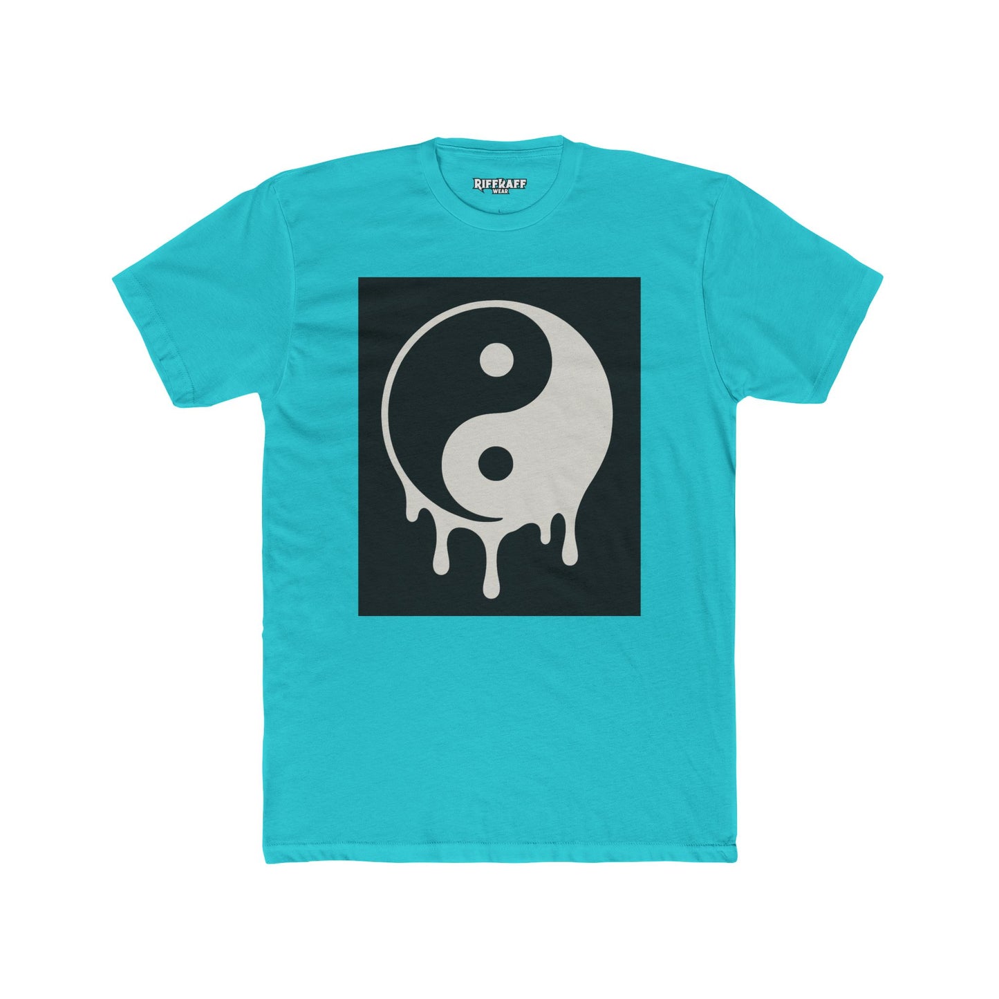 Unisex Cotton Crew Tee with Dripping Yin Yang Design | Casual Wear, Unisex Tee - Riff Raff Wear