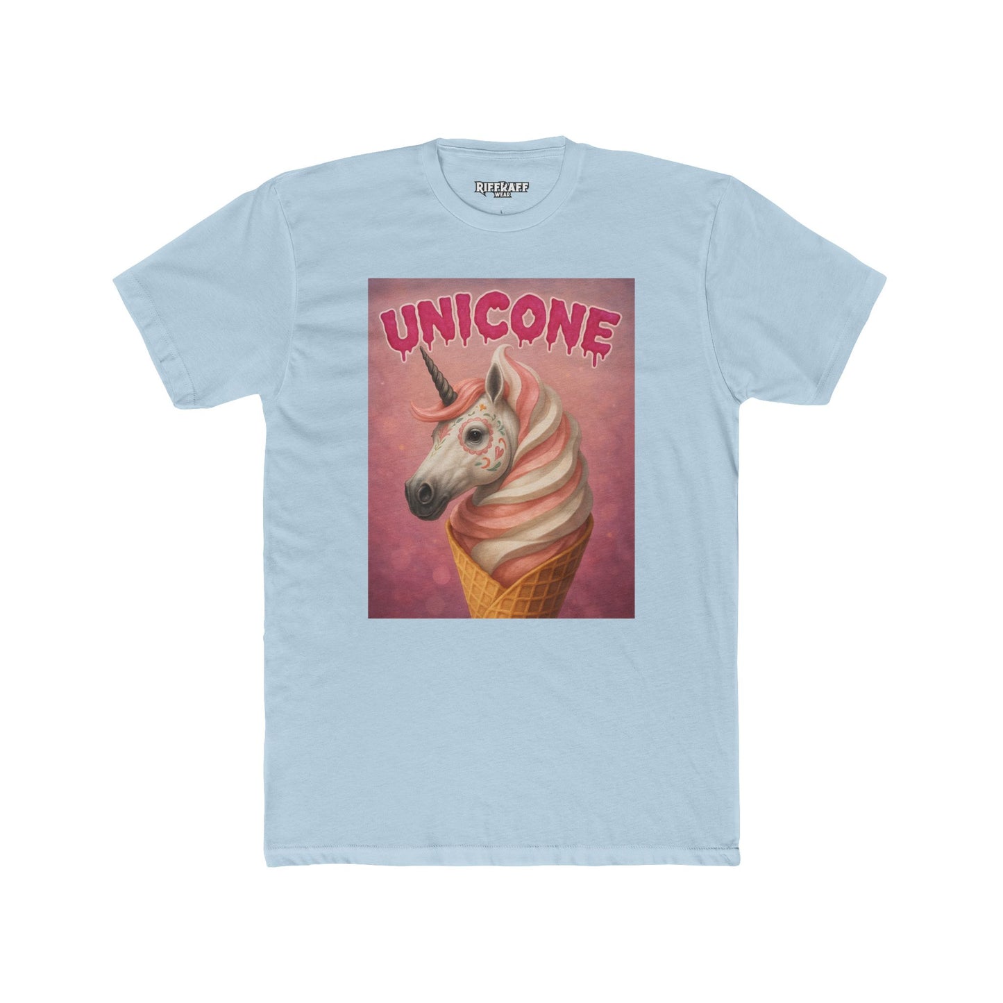 Whimsical Unicone Crew Tee - Fun Unicorn Ice Cream Graphic T-Shirt - Riff Raff Wear
