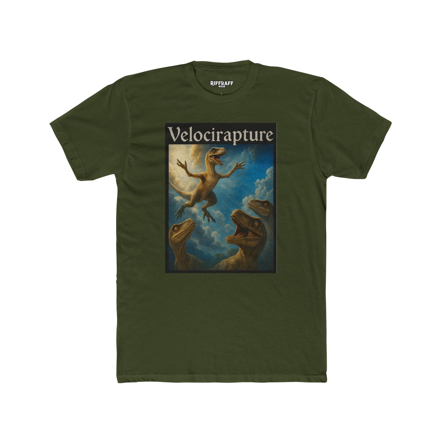 VelocirapTee - Unisex Cotton Crew Tee with Dinosaur Design, Graphic T-shirt, Casual Wear, Gift for Dino Lovers, Funny Shirt