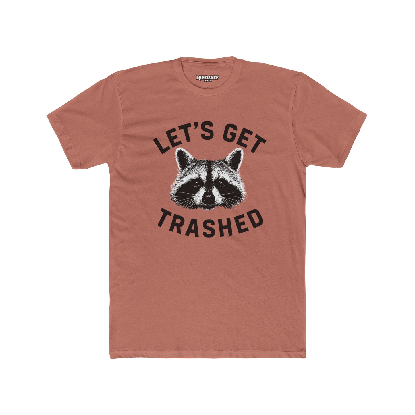Let's Get Trashed Raccoon Cotton Crew Tee - Fun Unisex T-Shirt for Casual Outings - Riff Raff Wear