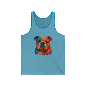 Vibrant Bulldog Unisex Jersey Tank - Perfect for Dog Lovers - Riff Raff Wear
