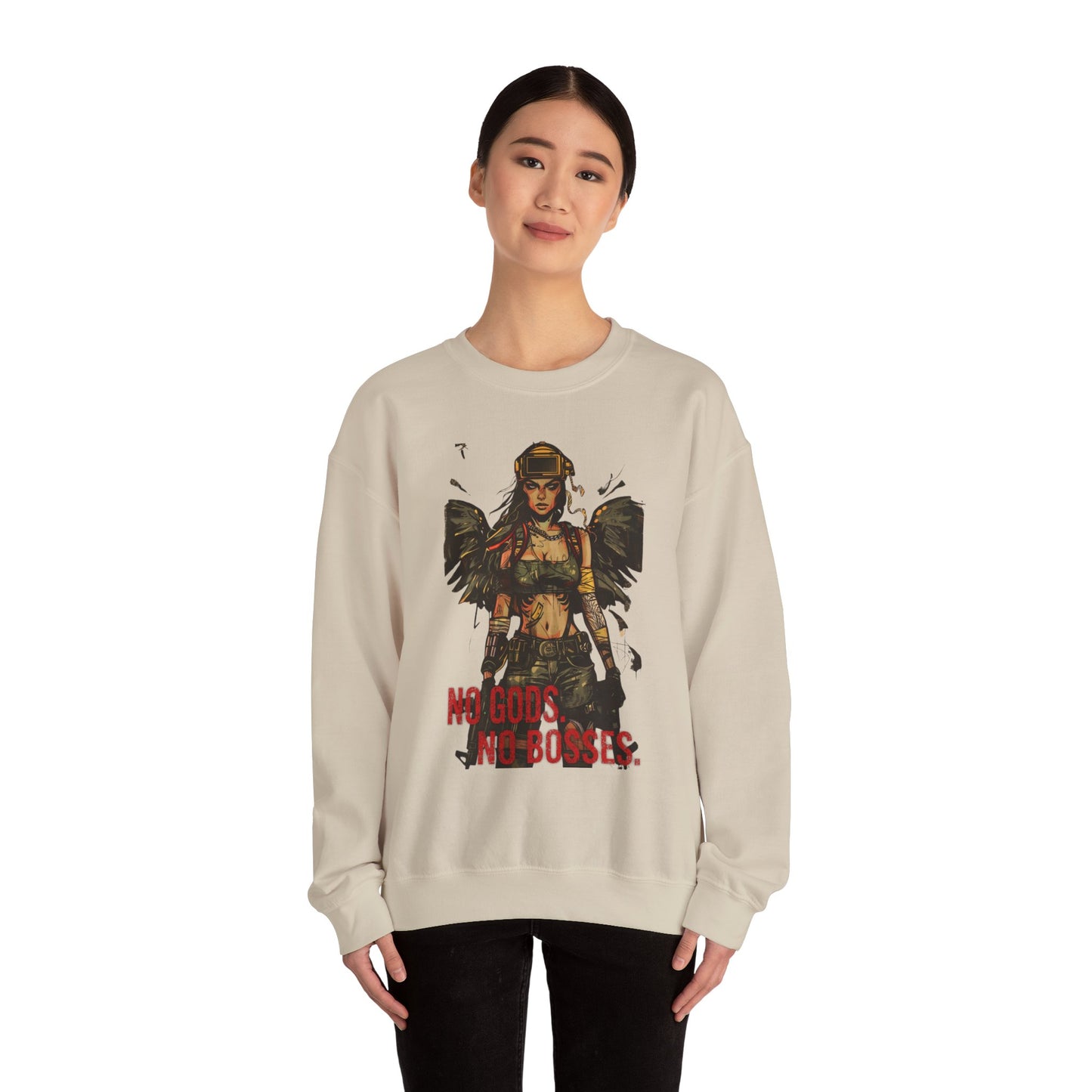 No Gods No Bosses Unisex Crewneck Sweatshirt - Empowering Streetwear for Rebels - Riff Raff Wear