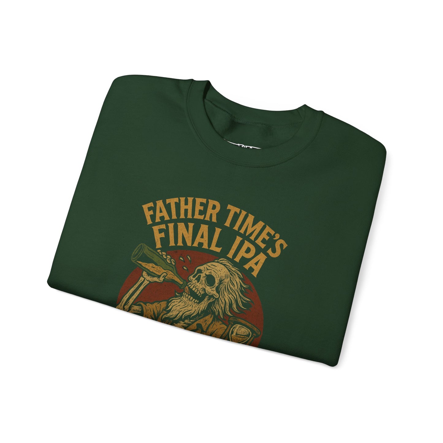 Funny Unisex Crewneck Sweatshirt - Father Time's Final IPA Design - Riff Raff Wear Underground