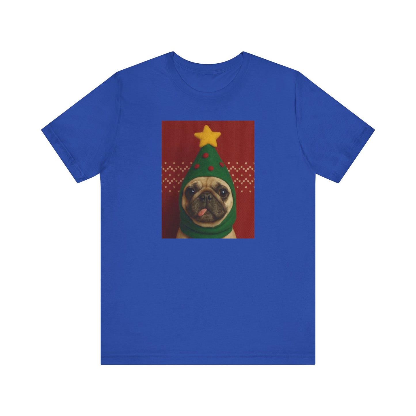 Christmas Pug Tee | Unisex Jersey Short Sleeve Tee, Fun Holiday T-Shirt, Cute Dog Shirt, Gift for Pet Lovers, Festive Apparel, Party Wear - Riff Raff Wear