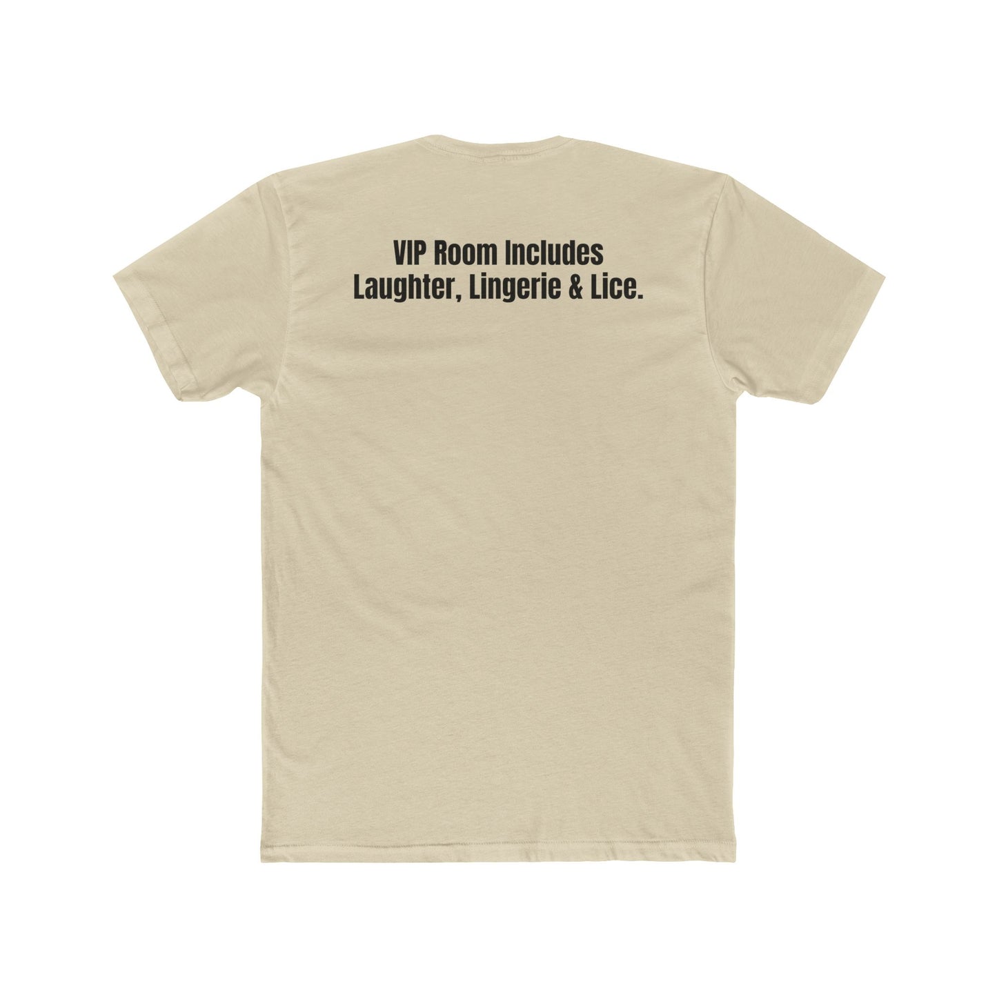 Velvet Clam Unisex Cotton Crew Tee - Funny Graphic T-Shirt with VIP Room Text - Riff Raff Underground