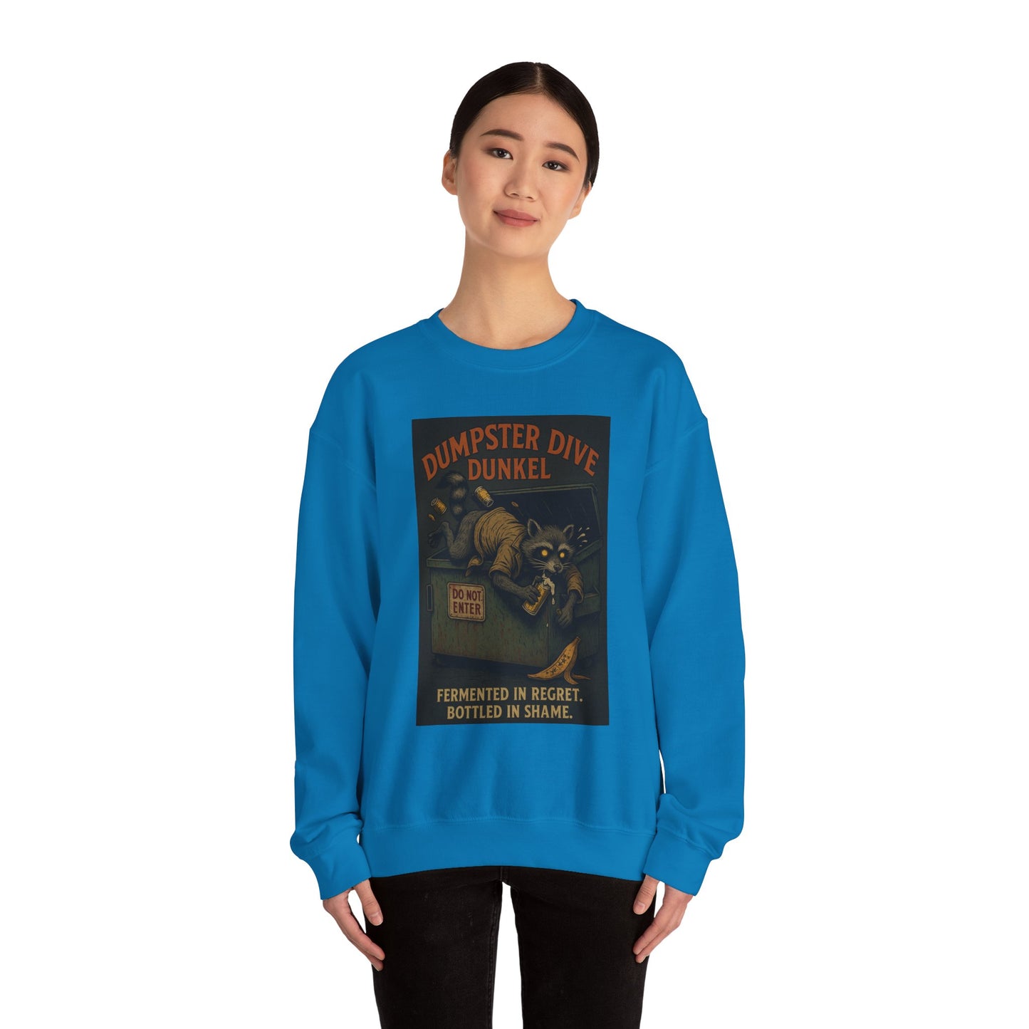 Dumpster Dive Funny Sweatshirt - Unisex Crewneck for Animal Lovers - Riff Raff Wear Underground
