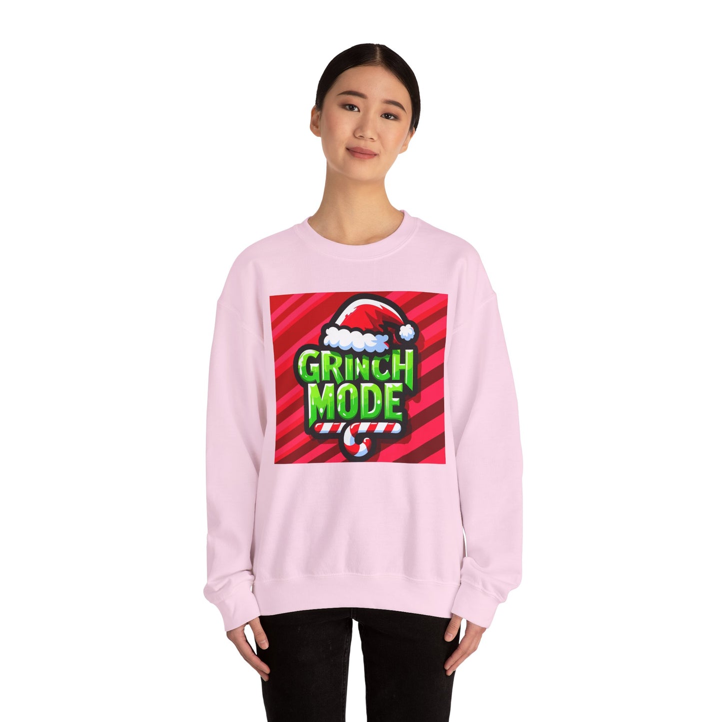Grinch Mode Crewneck Sweatshirt, Christmas Attire, Holiday Sweatshirt, Festive Gift, Cozy Winter Wear, Funny Christmas Sweater - Riff Raff Wear
