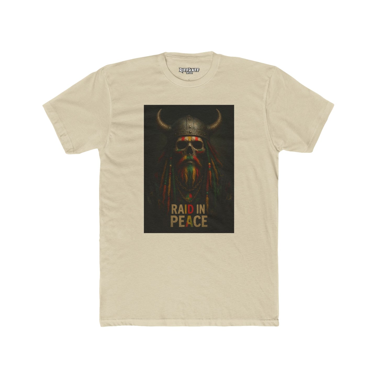 Raid in Peace Viking Unisex Cotton Crew Tee - Casual Graphic T-Shirt for Norse Mythology Fans - Riff Raff Wear