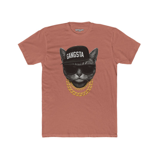 Gangsta Cat Unisex Cotton Crew Tee - Apparel for Animal Lovers - Riff Raff Wear