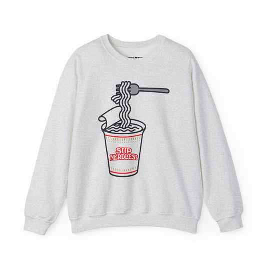 Parody Logo Series - Sup Nerdles? Instant Noodles Sweatshirt - Unisex Heavy Blend™ Crewneck - Riff Raff Wear