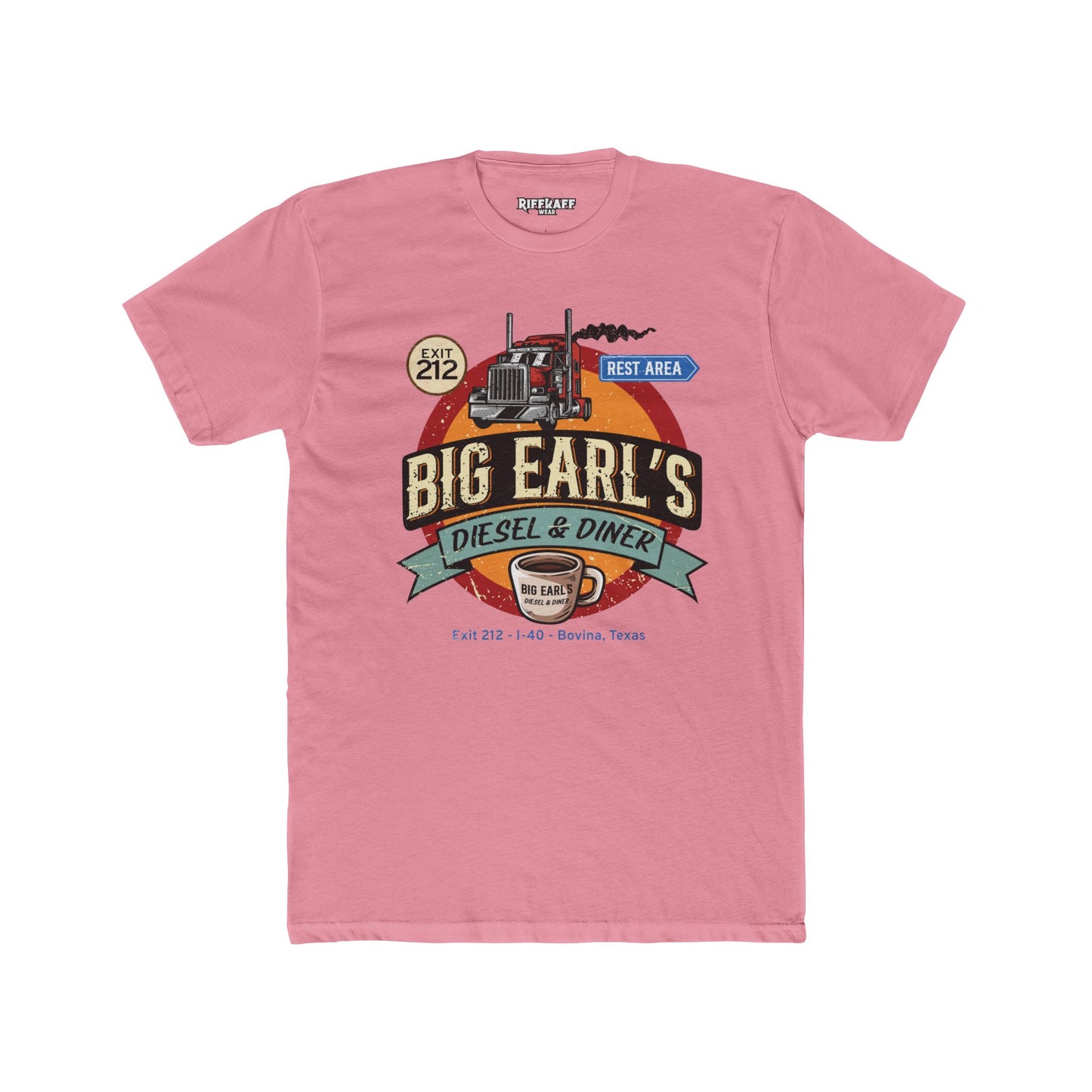 Big Earl's Diesel & Diner Graphic Tee - Unisex Cotton Crew Shirt - Riff Raff Underground