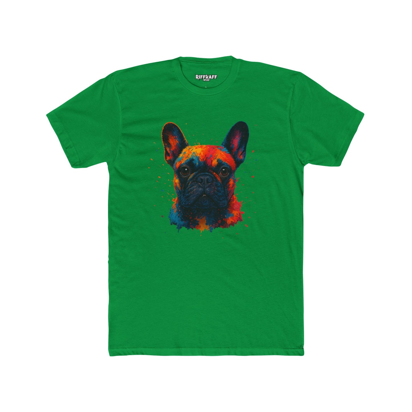 Colorful French Bulldog Unisex Cotton Crew Tee - Riff Raff Wear
