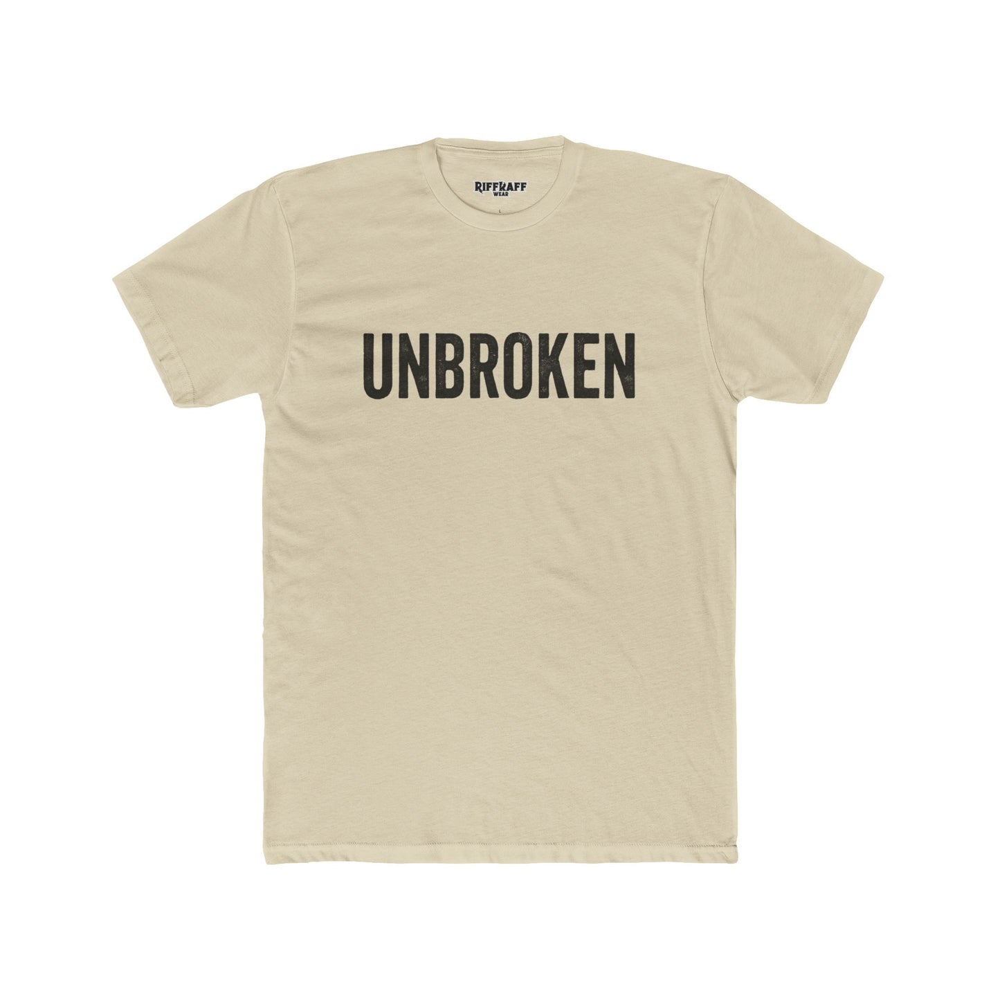 Unisex Cotton Crew Tee - UNBROKEN Inspirational Shirt - Riff Raff Wear Fitness