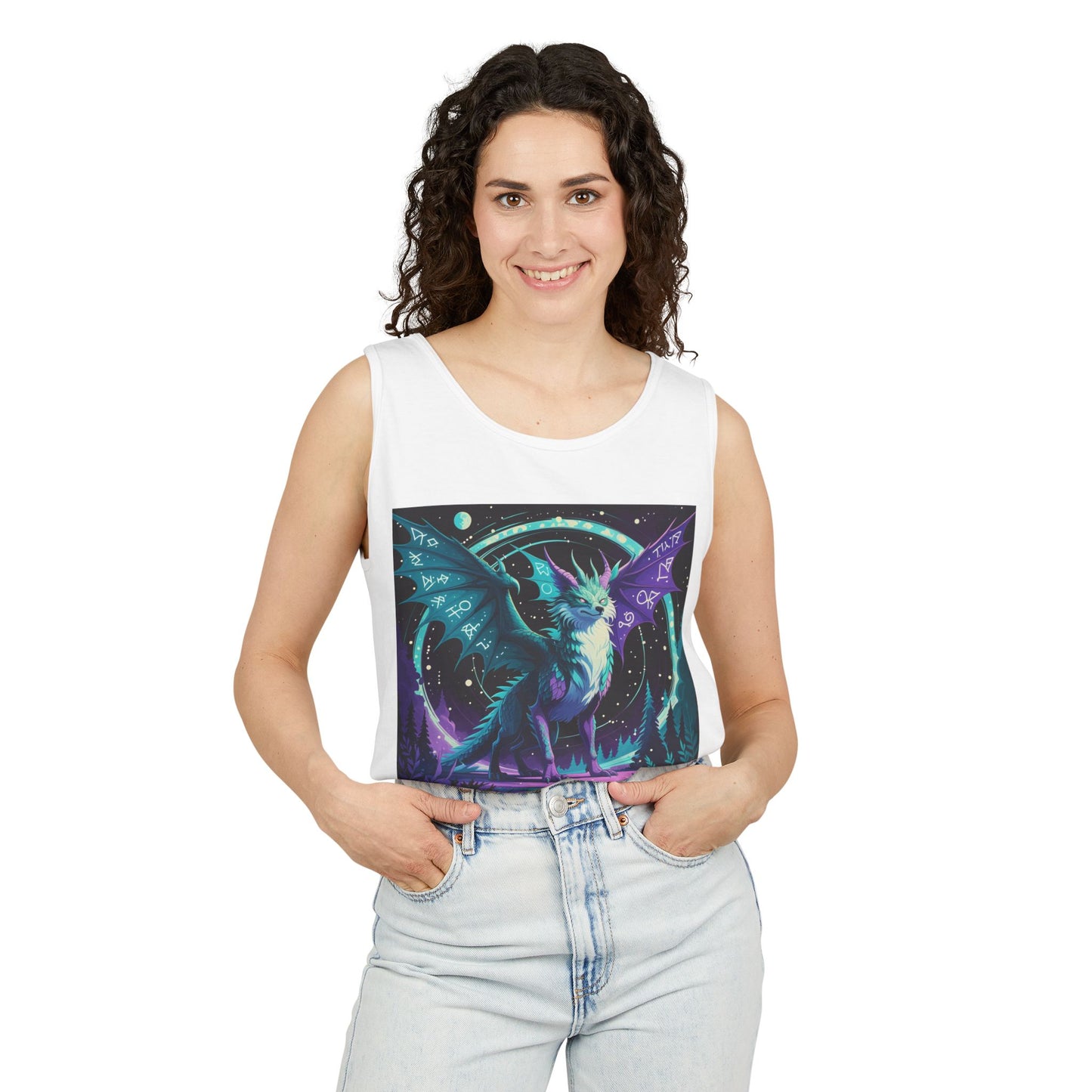 Mystical Dragon Graphic Unisex Tank Top - Perfect for Summer Festivals - Riff Raff Wear