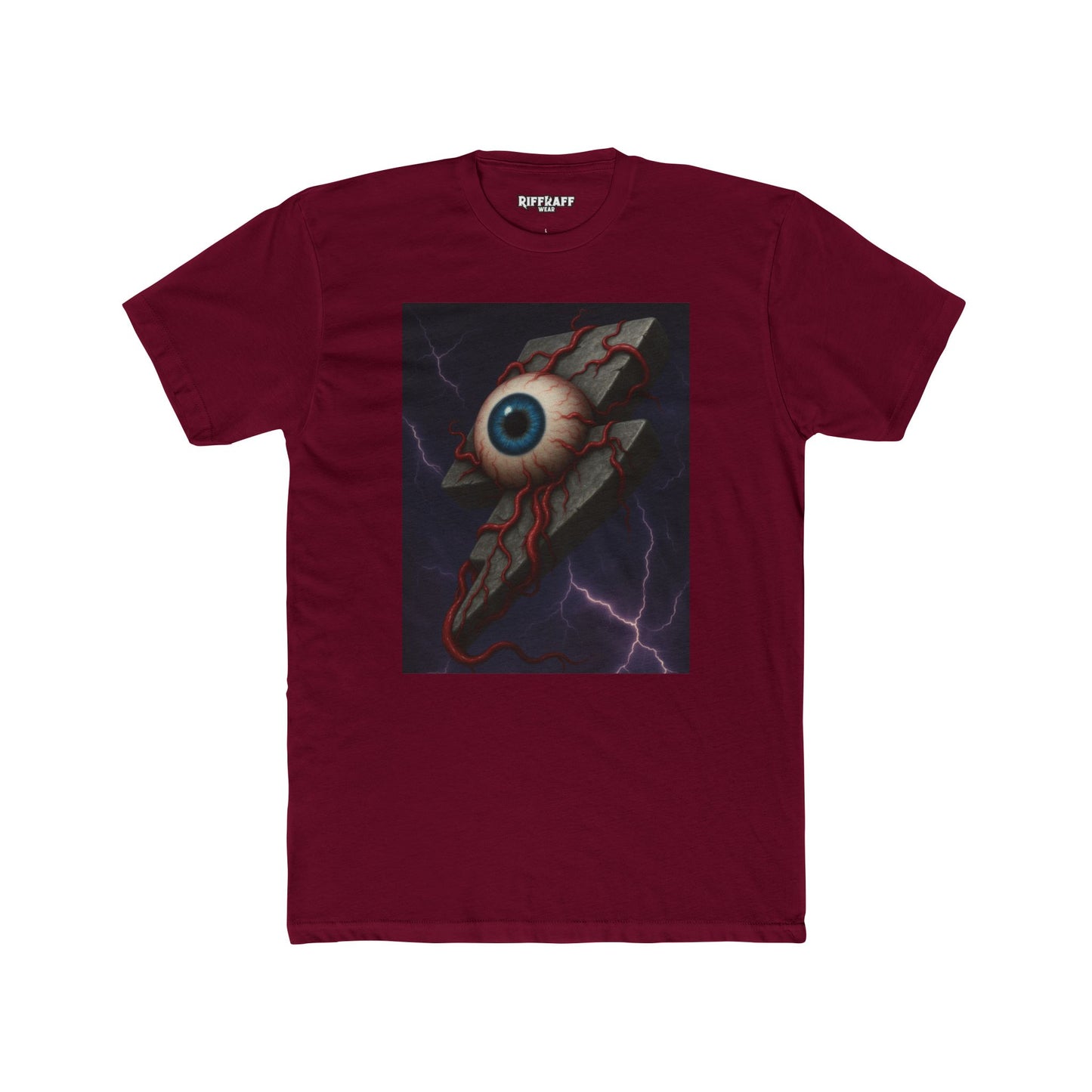 Unisex Cotton Crew Tee - Eye of Lightning Graphic Tee for Bold Style - Riff Raff Wear