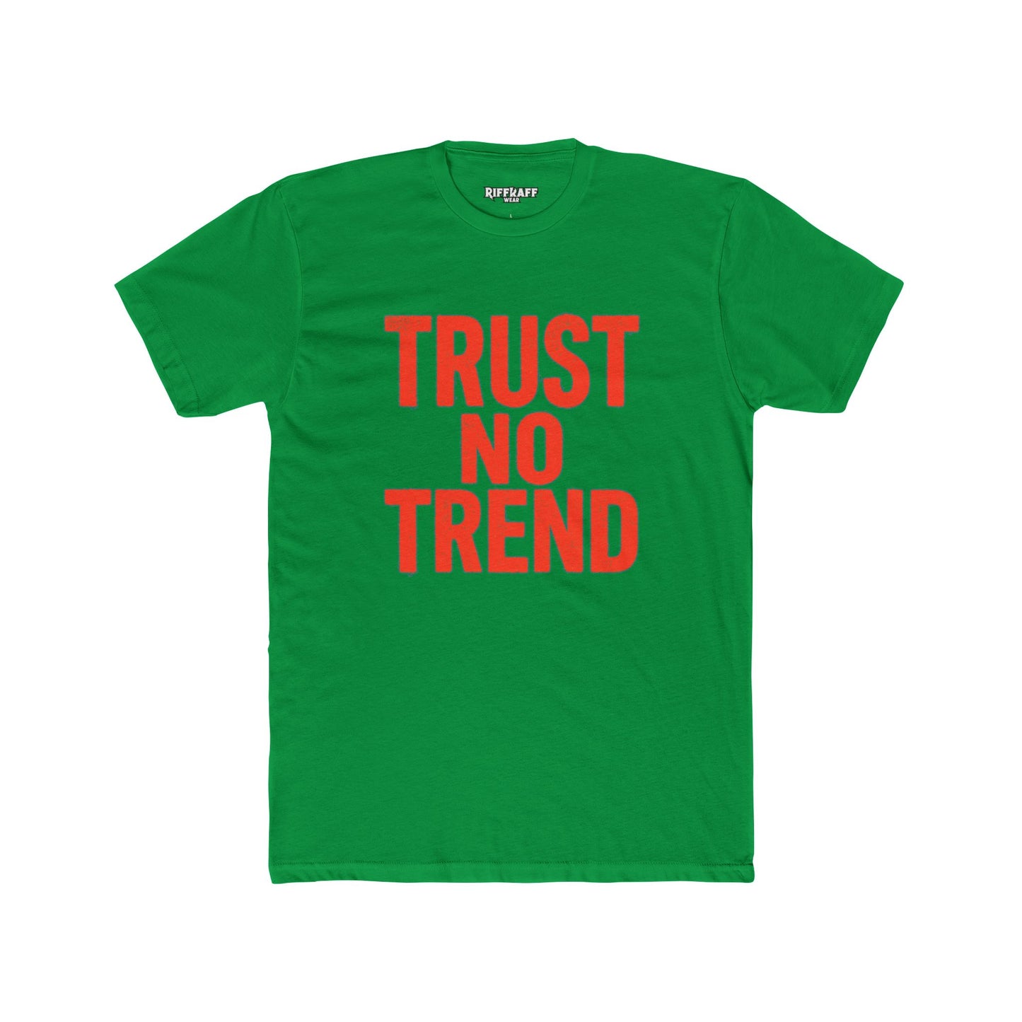 Trendy Unisex Cotton Crew Tee - 'Trust No Trend' Casual Style - Riff Raff Wear