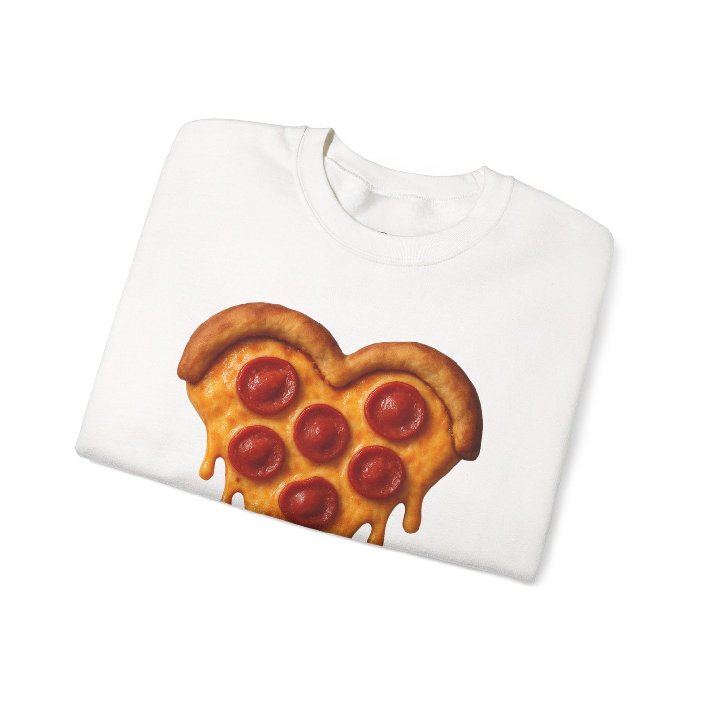 Heart-Shaped Pizza Sweatshirt - Unisex Cozy Crewneck for Food Lovers - Riff Raff Wear