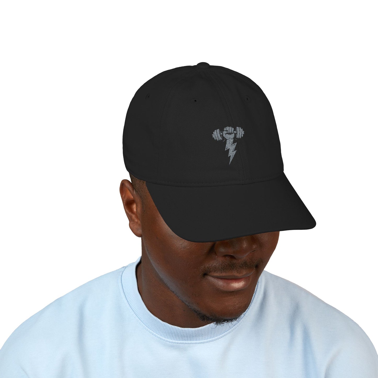 Thunderbolt Embroidered Organic Baseball Cap, Eco-Friendly Hat, Unique Riff Raff Wear