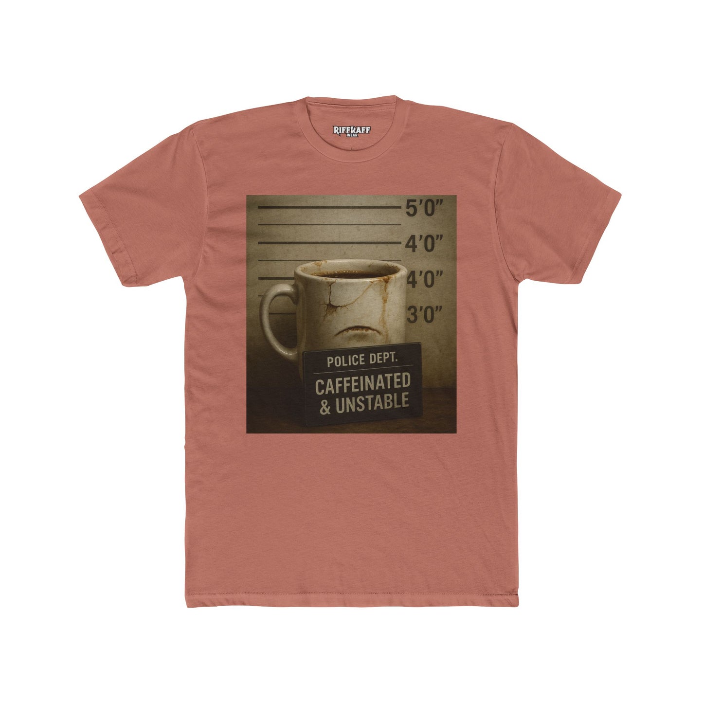 Caffeinated & Unstable Unisex Cotton Crew Tee - Perfect Gift for Coffee Lovers - Riff Raff Wear